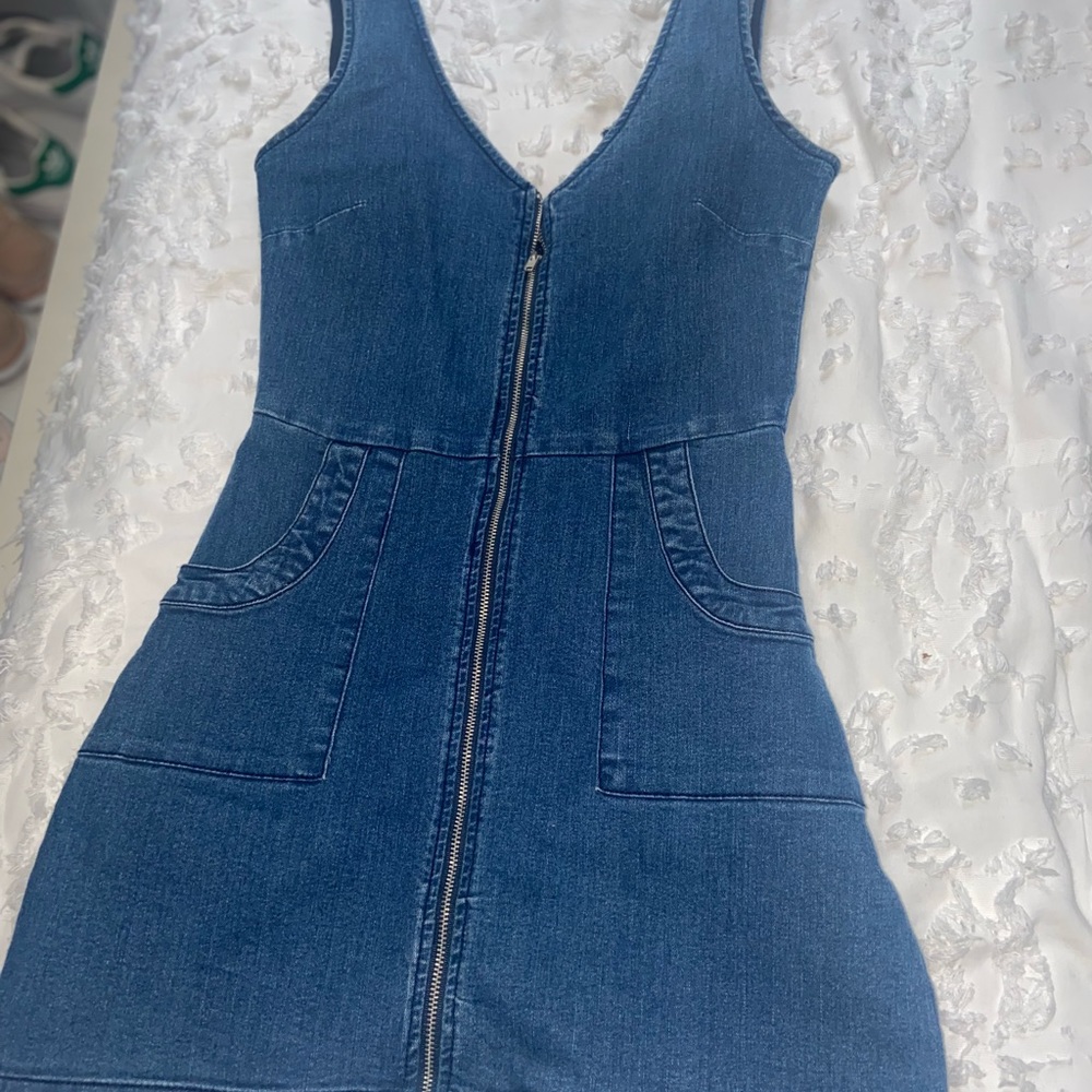 Zipup denim dress